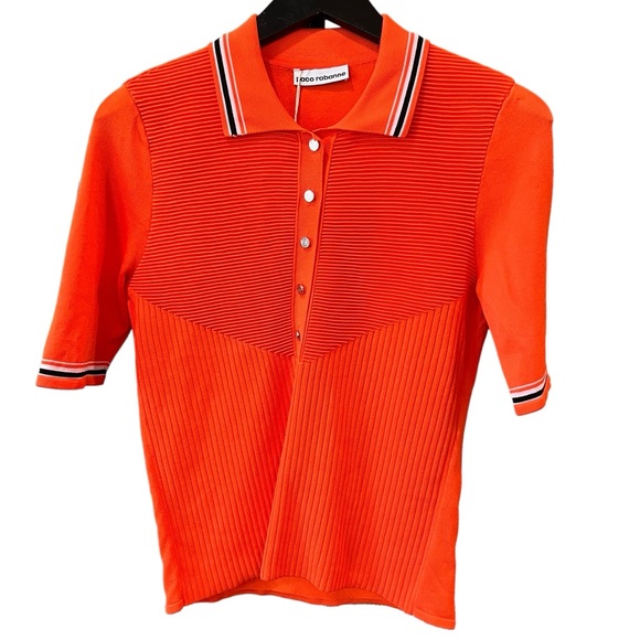 Paco Rabanne NWT Orange Polo Medium - Picture 1 of 7